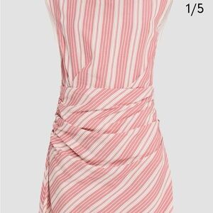 Faithfull the Brand Asymmetrical Pink Striped Dress